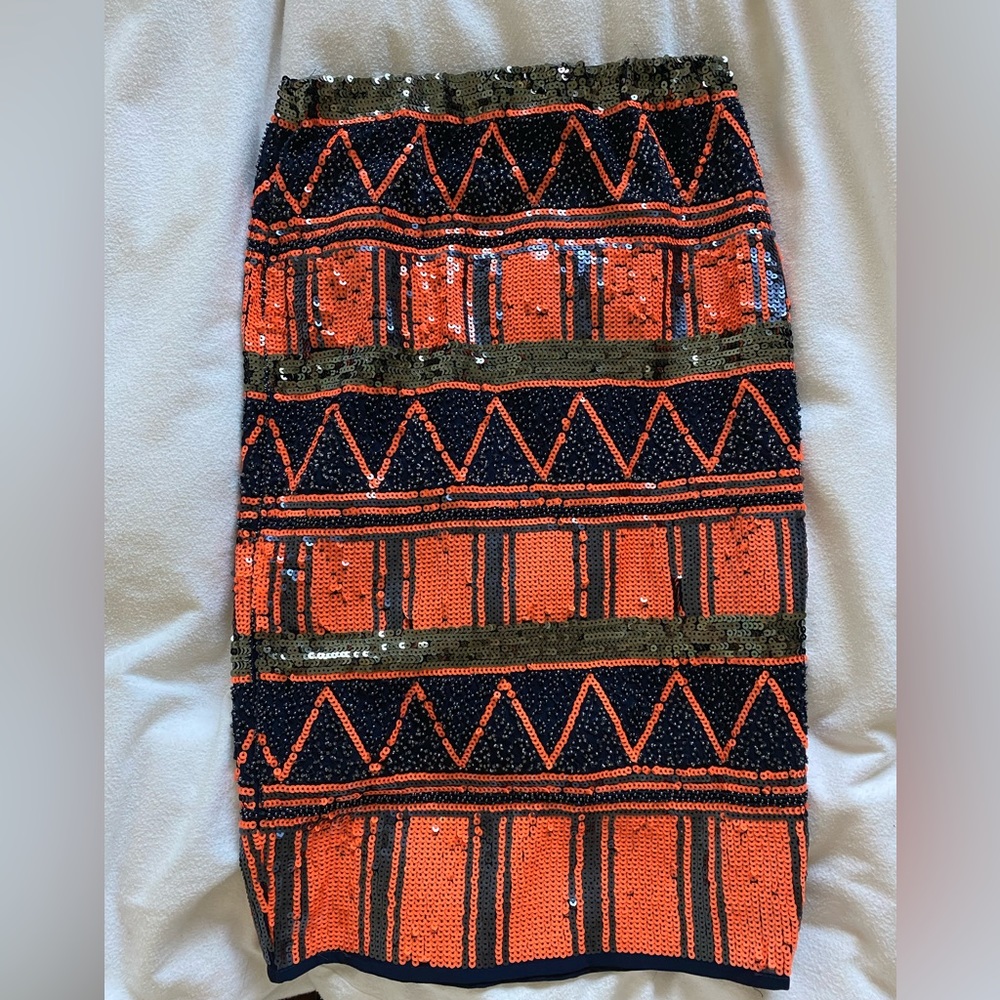 Endless rose bead and sequin pencil skirt